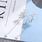 Sterling Silver Earrings for Women with CZ Lily Flower Studs