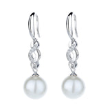 Sterling Silver Earrings for Women with CZ and Fidelma Pearls