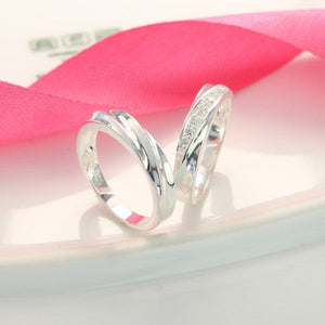 Elegant Sterling Silver Couple Ring